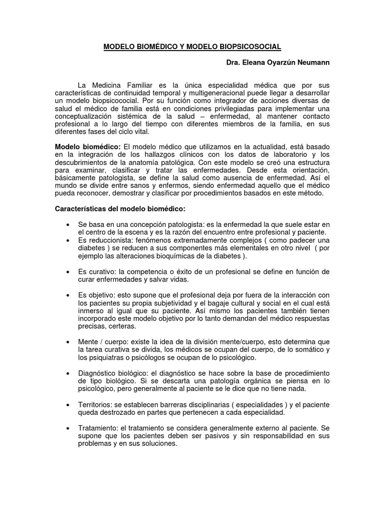 Modelo Biomedico y Modelo Biopsicosocial Add 90 PDF | PDF | Diagnostico ...