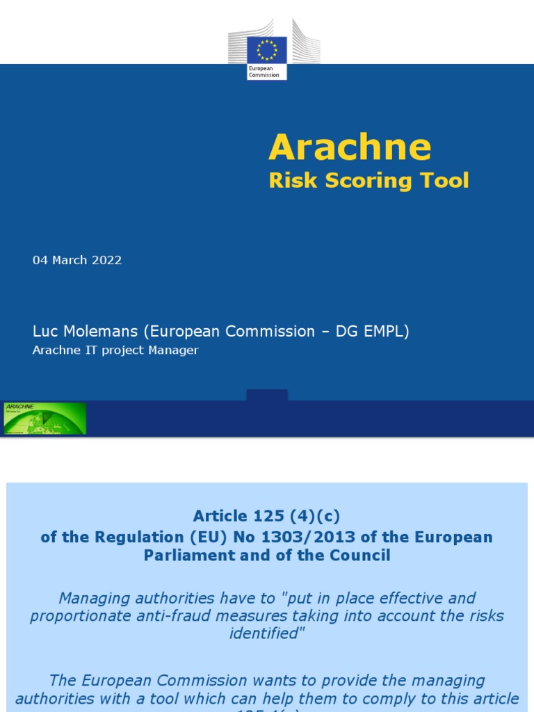 Arachne Risk Scoring Tool Overview | PDF | Business