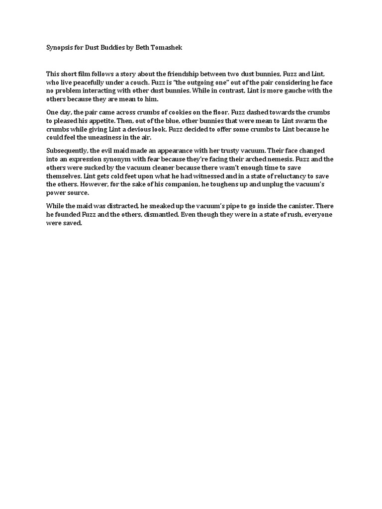 Synopsis For Dust Buddies By Beth Tomashek Pdf