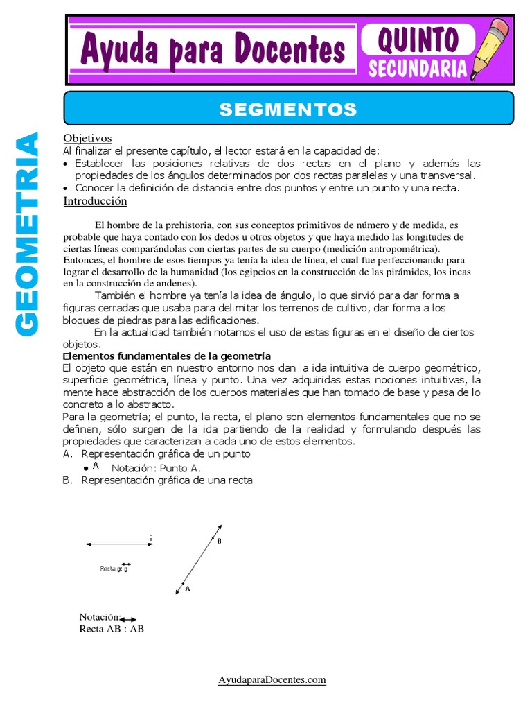 Ejercicios de Segmentos para Secundaria | PDF | Geometría | Geometria ...