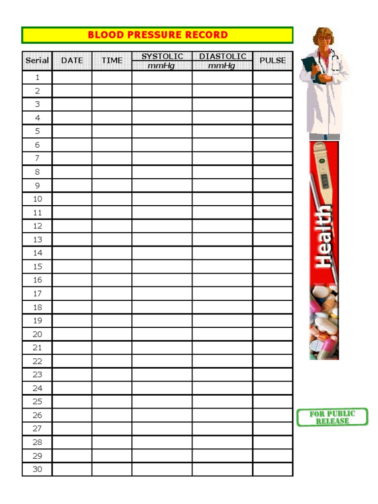Blood Pressure Record | PDF