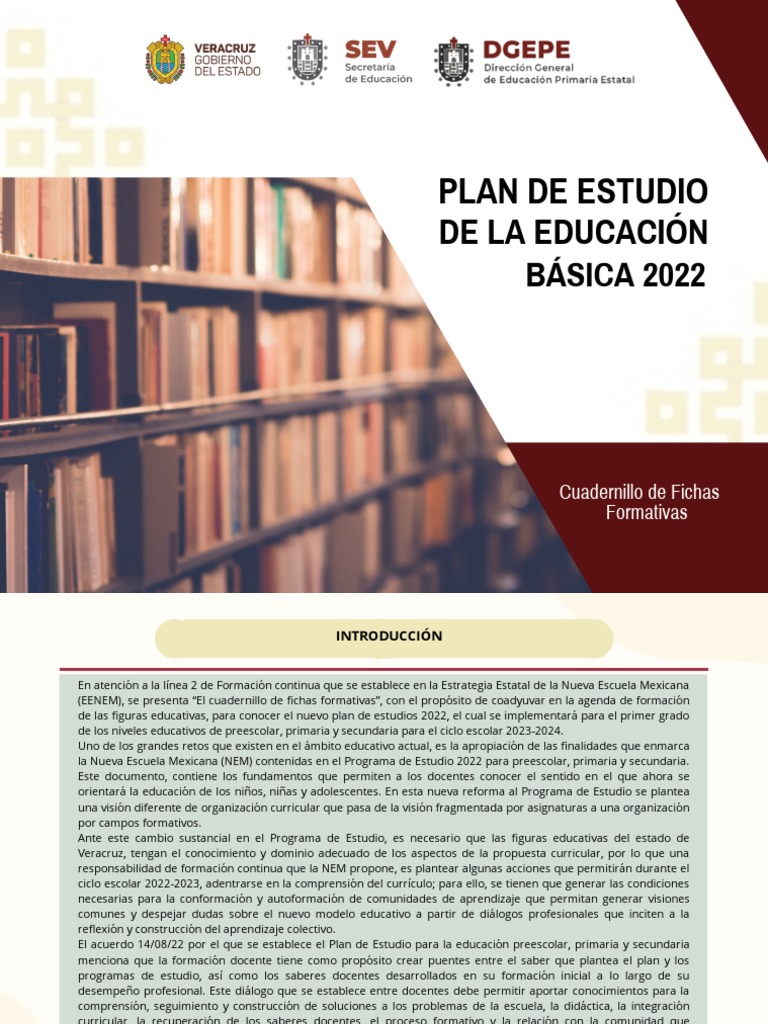 Plan de Estudio de La Educación Básica 2022 PDF | PDF | Plan de ...