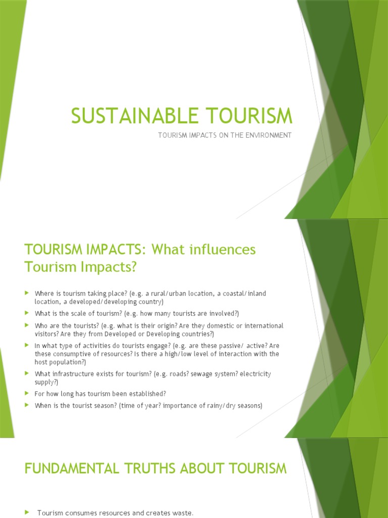 Sustainable Tourism and Its Impacts | PDF | Environmental Degradation ...