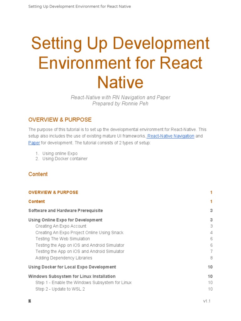 Setting Up Development Environment For React Native v1.1 | PDF | Ios ...