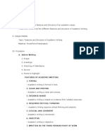 Features and Structure of Academic Writing