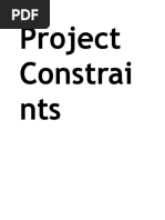 Project Constraints