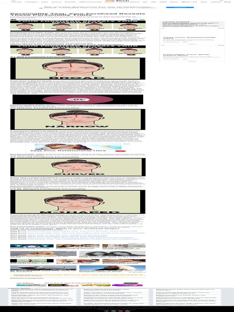 Forehead Shapes and Personality Traits | PDF | Anger | Love