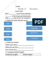 English language practice worksheet