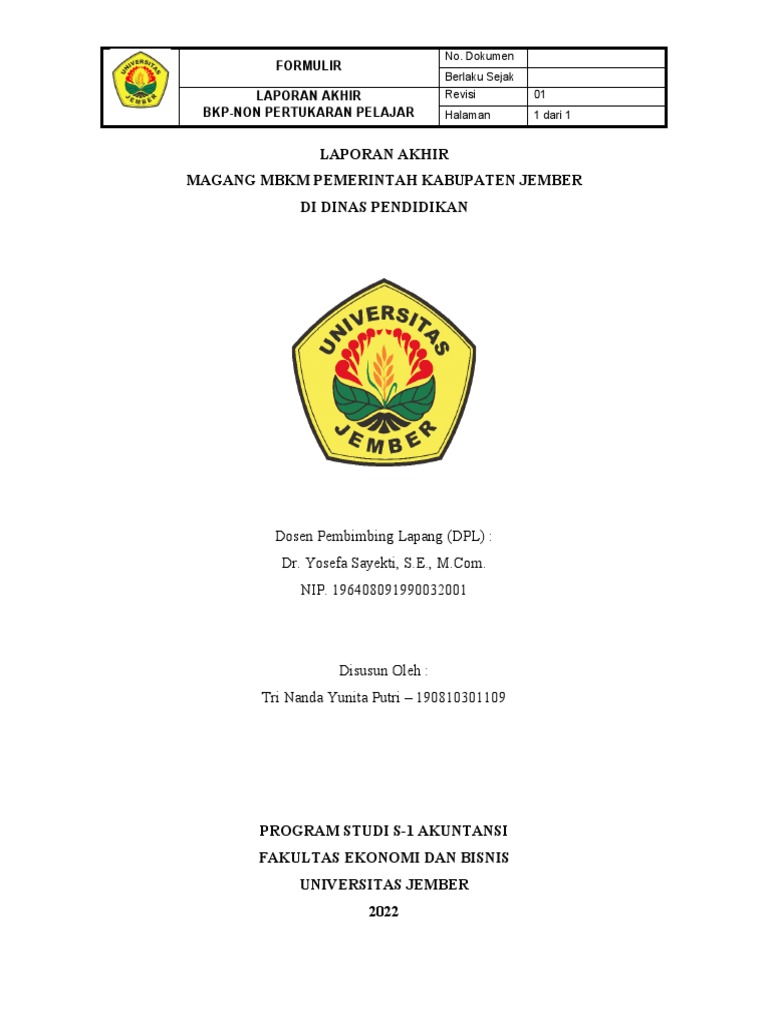 Contoh Laporan Magang | PDF
