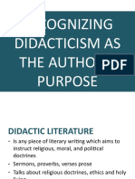 Recognizing Didacticism As The Author's Purpose