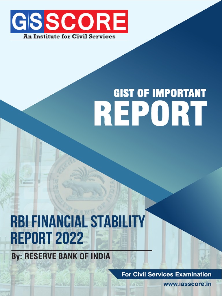 RBI Financial Stability Report 2022 Insights | PDF | Balance Of Trade ...