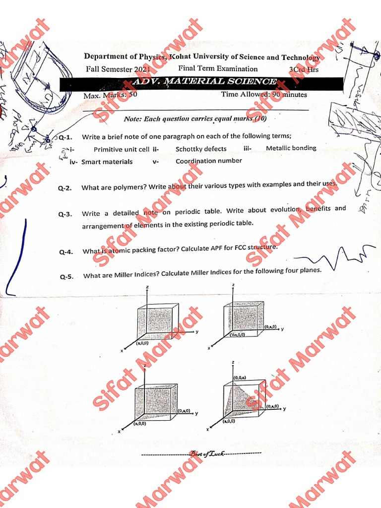 BS Physics Past Papers KUST PDF | PDF