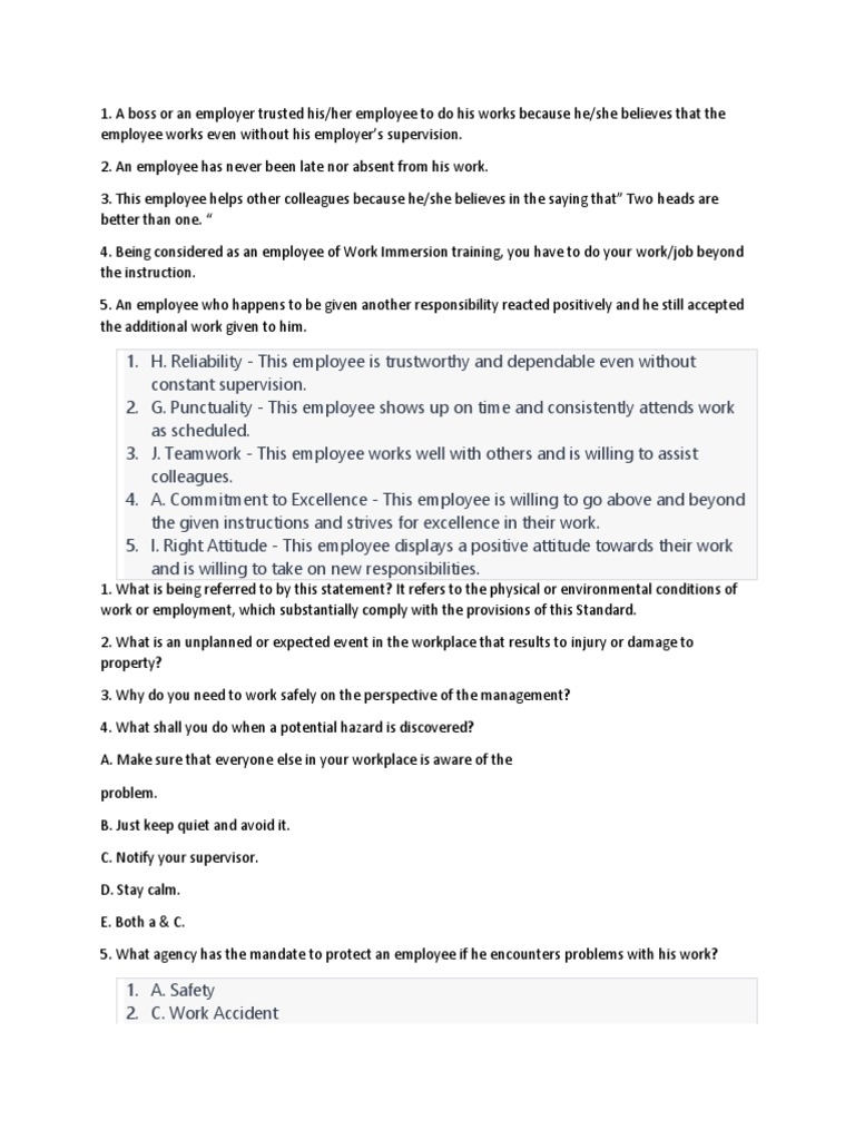 Wi Ans Lesson | PDF | Employment | Occupational Safety And Health