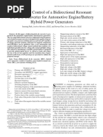 국제 - Design and Control of a Bidirectional Resonant DC-DC Converter for Automotive Engine-Battery Hybrid Power Generators