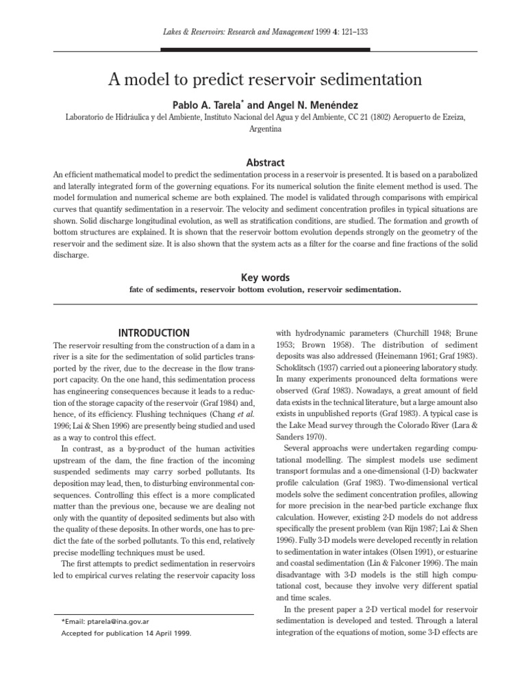 Modeling Reservoir Sedimentation Effects | PDF | Sedimentation | Reservoir