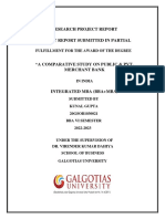 Comparative Study On Public & Pvt. Merchant Bank