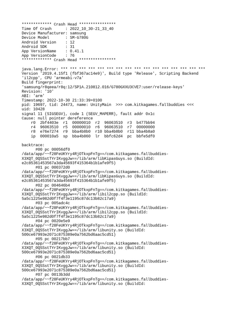 Fall Buddies Crash Report Analysis | PDF | Computer Science | Computer ...