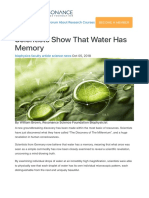 Scientists Show That Water Has Memory