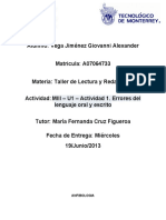 MIII - U1 - Actividad 1. Errores Del Lenguaje Oral y Escrito