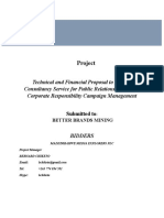 Technical Proposal To Provide Consultancy Service For Public Relations and Social Corporate Responsibility Campaign Management