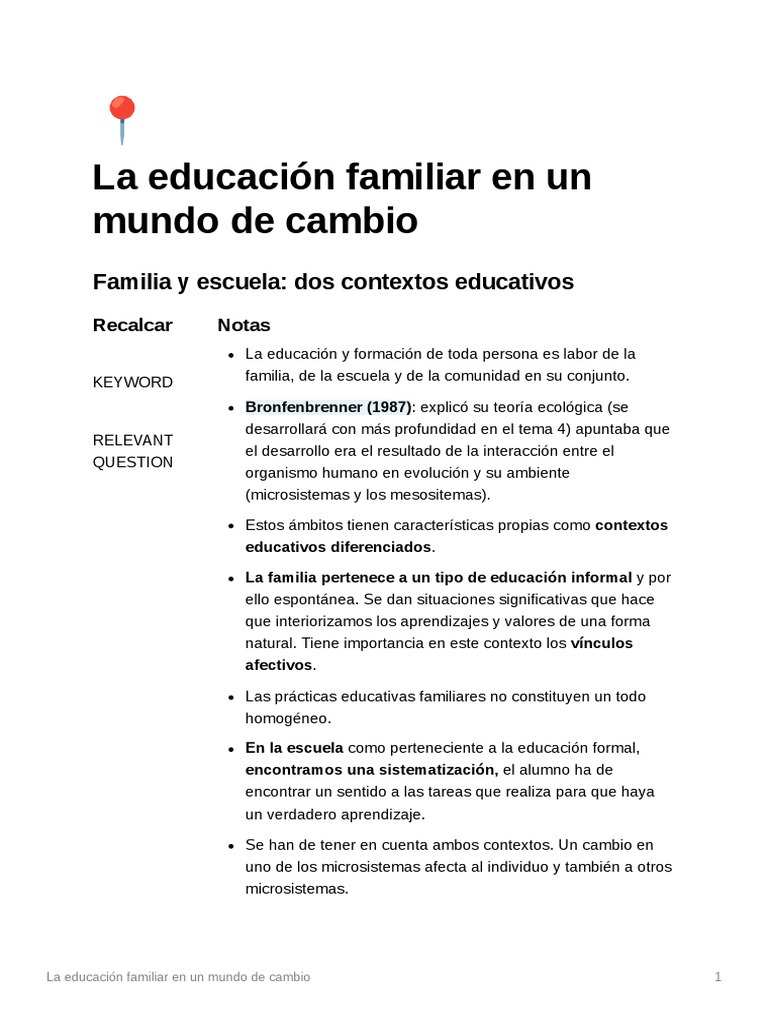 Educación Familiar en Tiempos de Cambio | PDF | Ciencia cognitiva ...