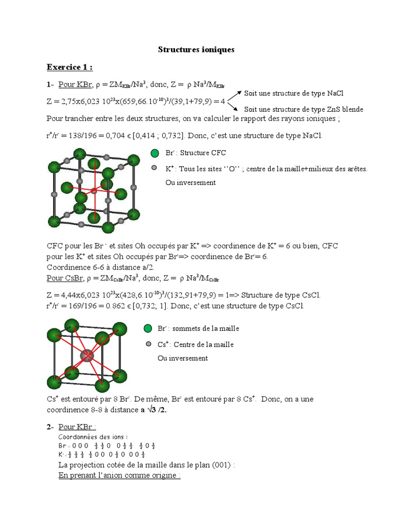 Structures ioniques et coordinence | PDF | Ion | Chimie