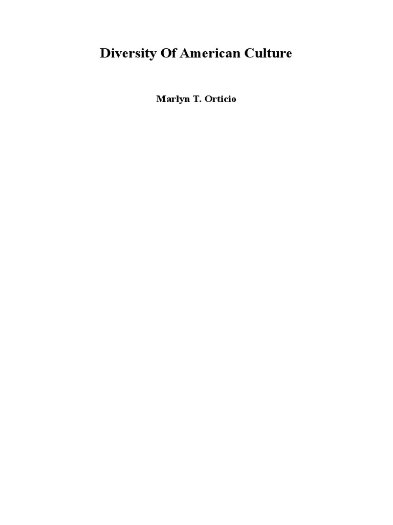 Diversity Of American Culture PDF The United States American Cuisine