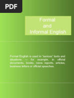 Formal and Informal English