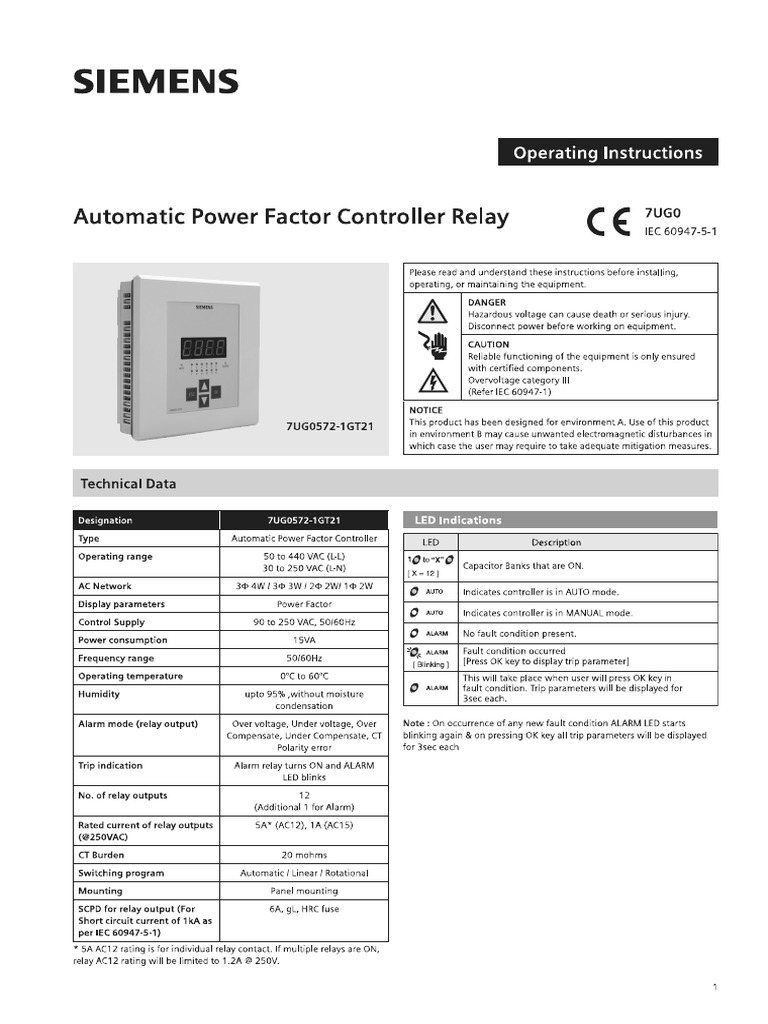 Operating Instruction 7ug0 Apfc Led PDF | PDF