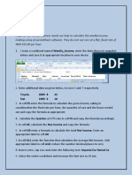 Excel Exercise #2 - Imperial Car Rental Weekly Income