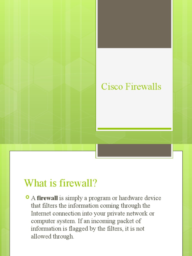 Cisco Firewall Overview and Features | PDF | Computers