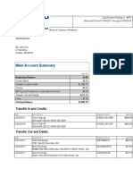 Main Account Summary: Transfer in and Credits