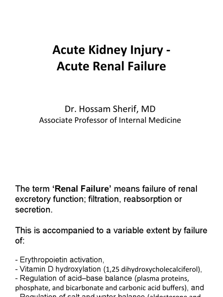 Acute Kidney Injury Overview and Management | PDF | Kidney | Diseases ...