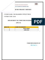 A Micro-Project Report: Course Name-Programming With Python COURSE CODE - 22616