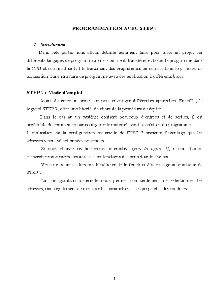 Programmation avec STEP 7 | PDF | Programme informatique | Programmation