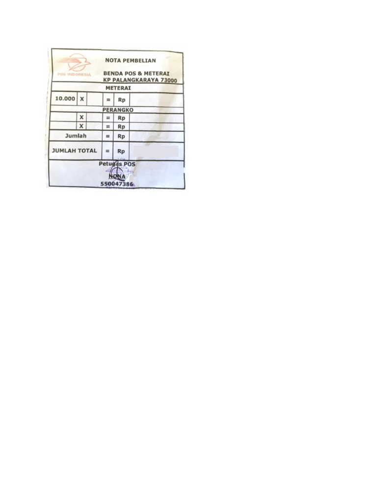 Contoh Nota Pos | PDF