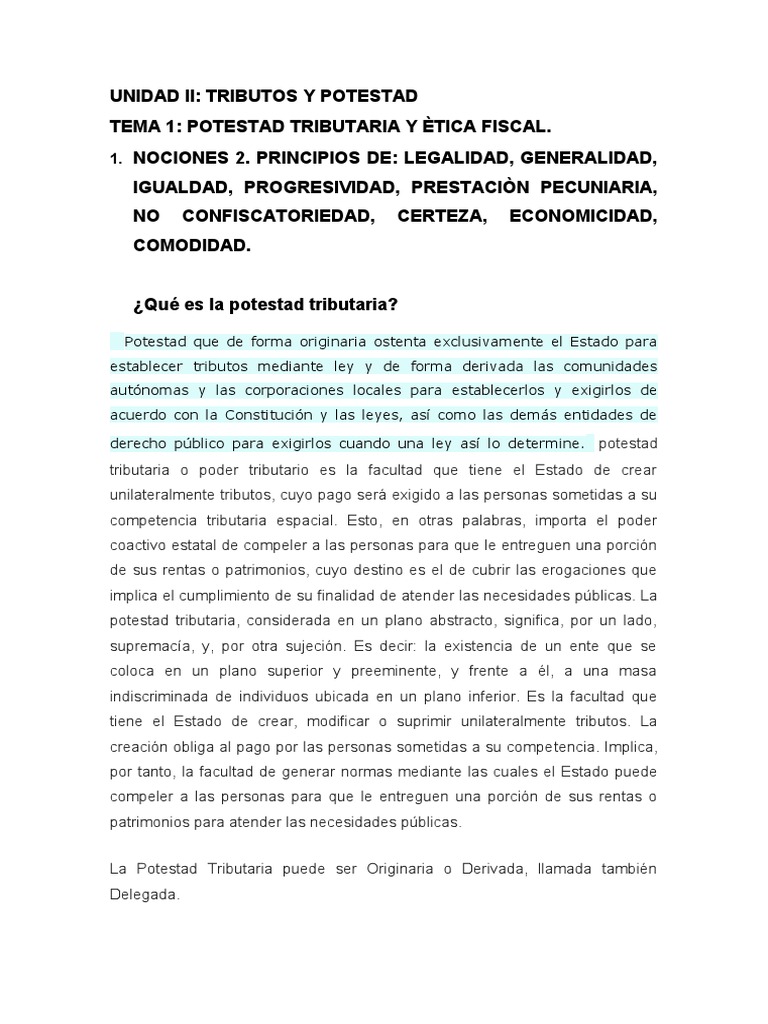 Potestad Tributaria en Venezuela | PDF | Impuestos | Ciencias Políticas