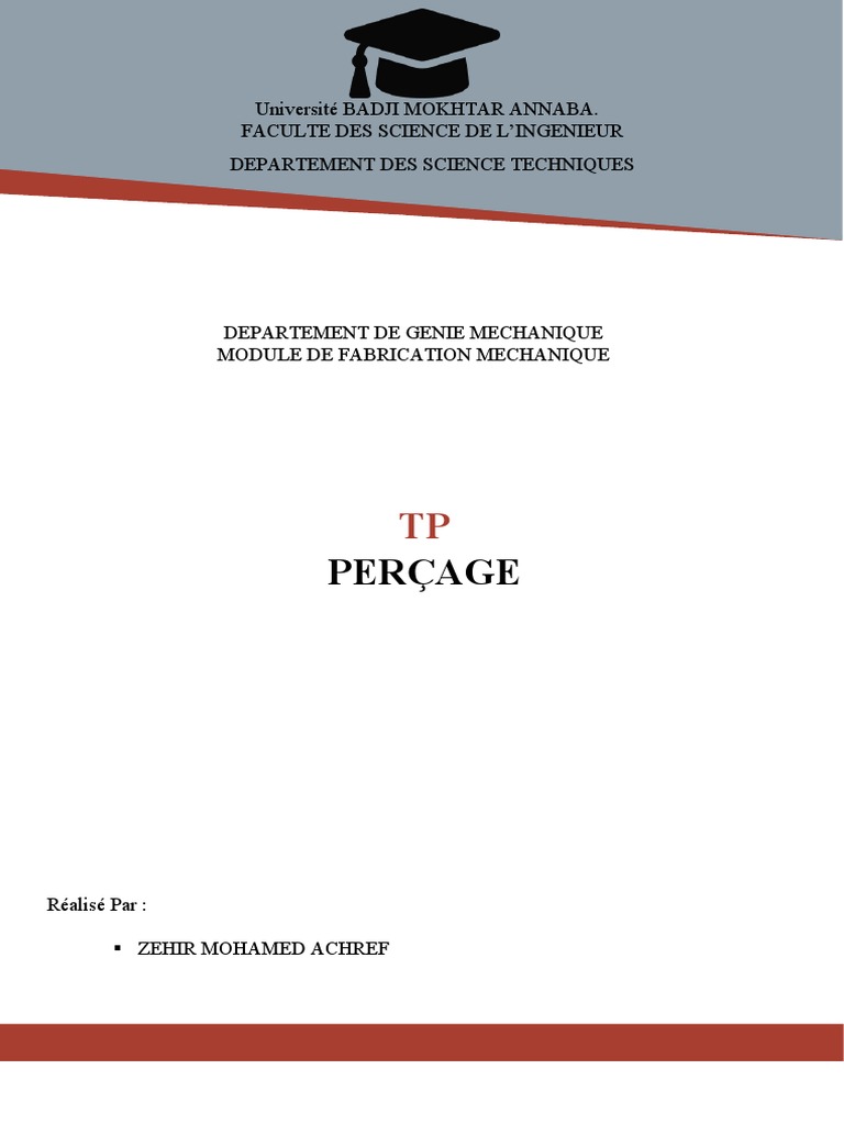 Tp Perçage Pdf
