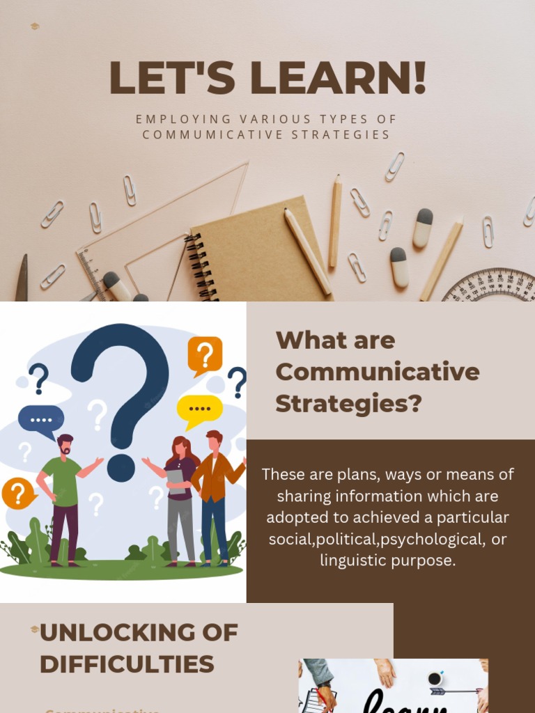 Oral Communication Employing Various Types of Communicative Strategies ...
