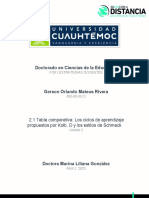 2.1 Tabla Comparativa - Los Ciclos de Aprendizaje Propuestos Por Kolb, D y Los Estilos de Schmeck