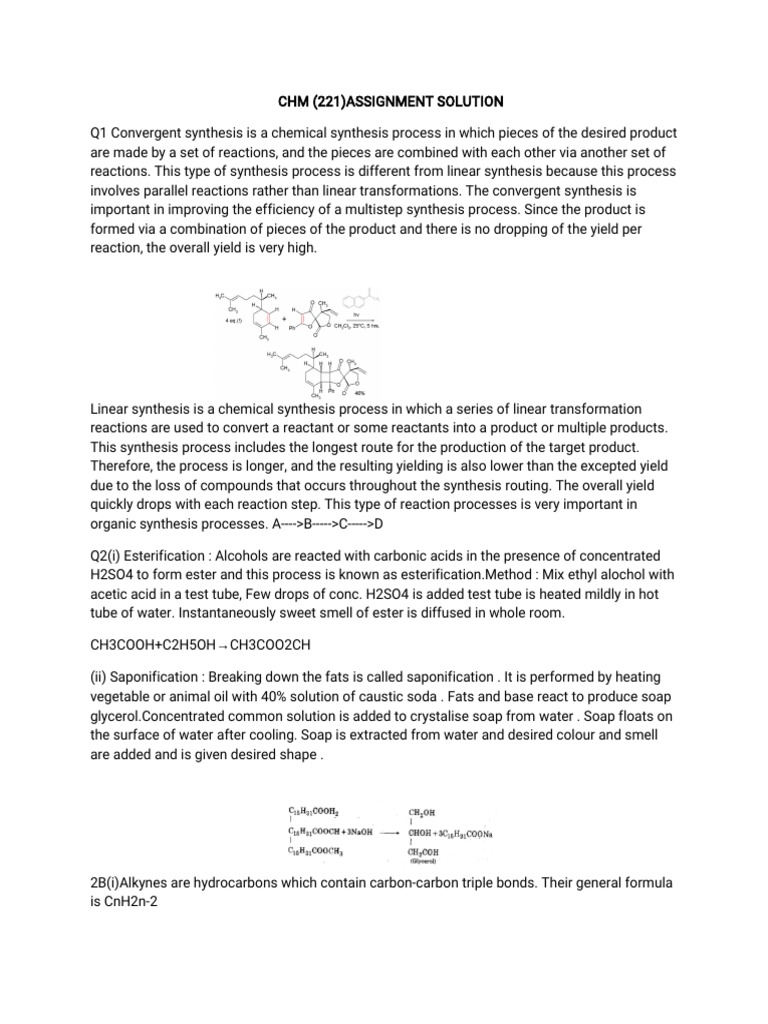 Analysis of Organic Chemistry Concepts: Convergent Synthesis, Linear ...