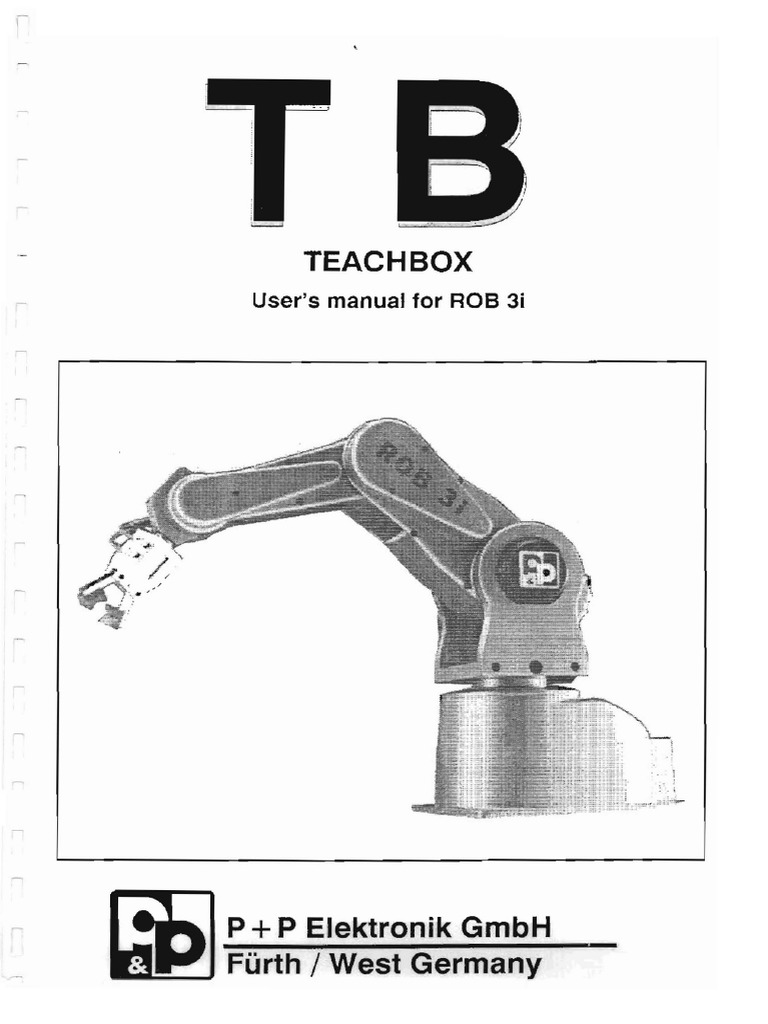 User s manual for the rob 3i teachbox a guide to programming the rob