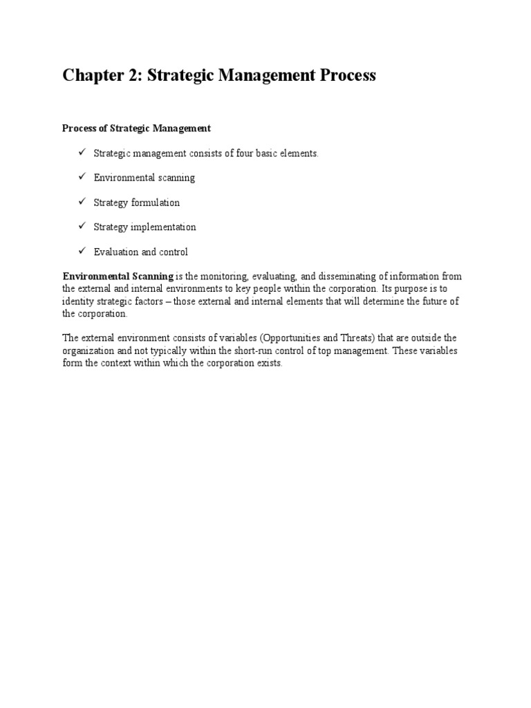 Strategic Management Process Overview | PDF | Strategic Management ...