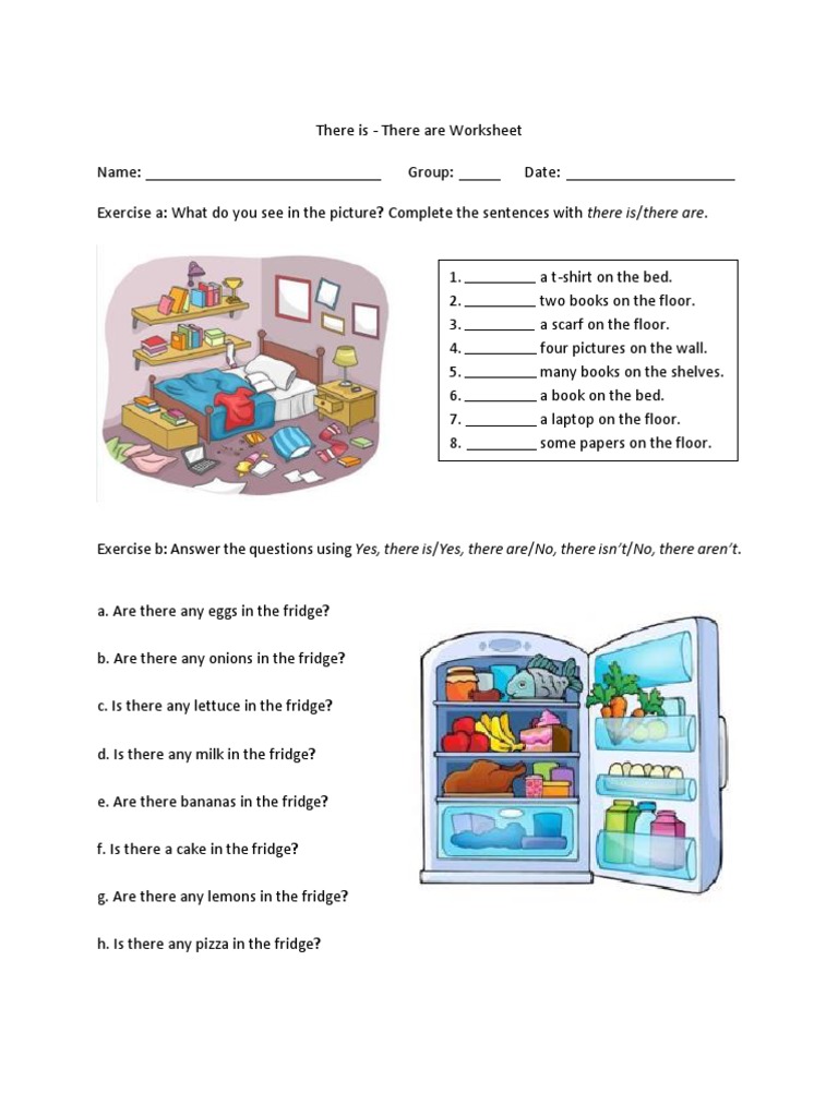 There Is - There Are Worksheet | PDF