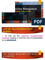 Fall 2022-2023 - Engineering Management - Chapter 5 - Transportation Model