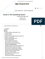 CEFR YEAR 5 TRAINING - Issues in The Speaking Lesson