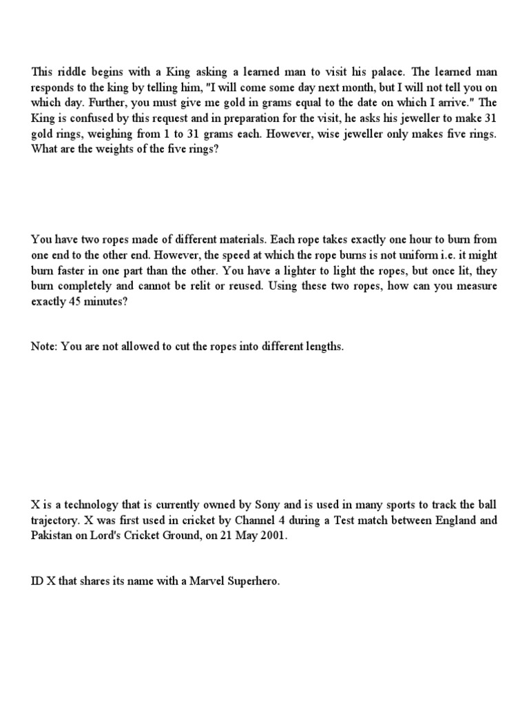 Riddles and Puzzles of Wisdom | PDF | Politics