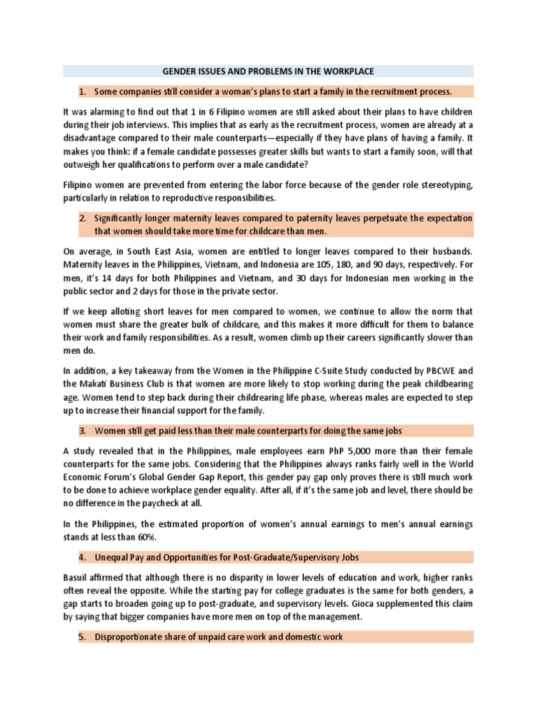 Gender Inequality in the Workplace | PDF | Bias | Sexual Harassment