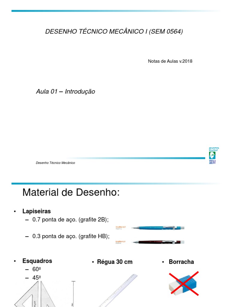 Aula 1 - 2018 Desenho Tecnico | PDF | Desenho técnico | Desenho
