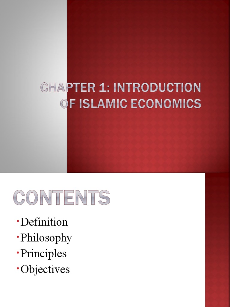 Chpter 1 Islamic Econ Pdf Economics Justice